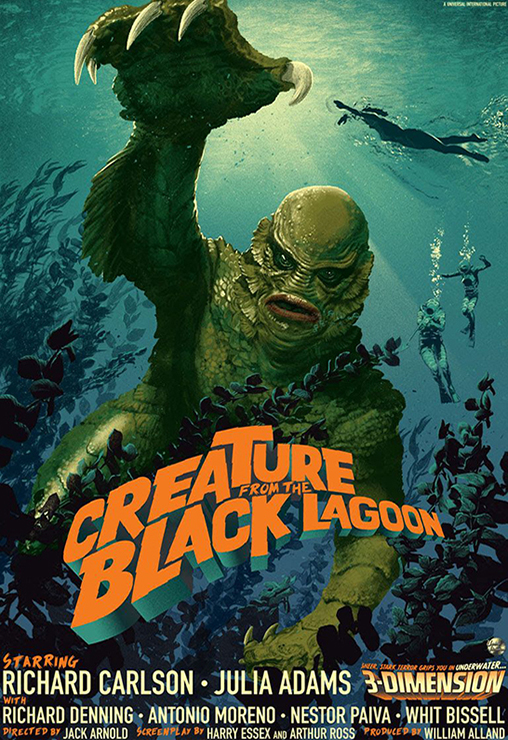 Creature of the black lagoon 1954 movie poster